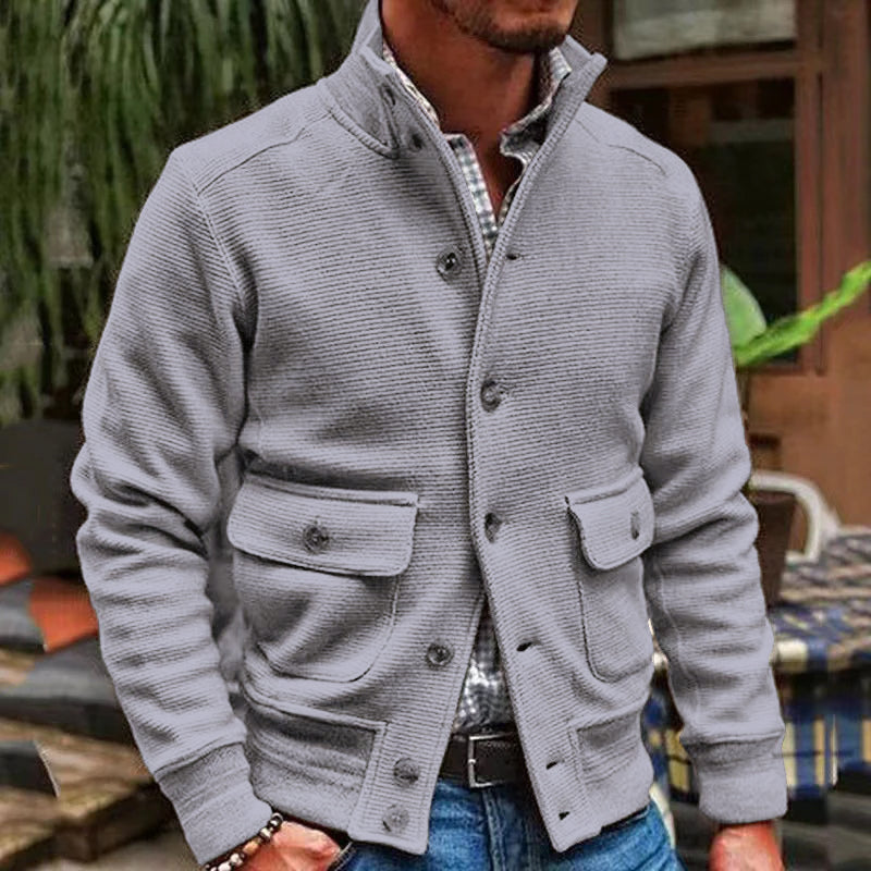 Mark | Heren Winterjas van Polyester met Staande Kraag en Enkele Knoopsluiting 6