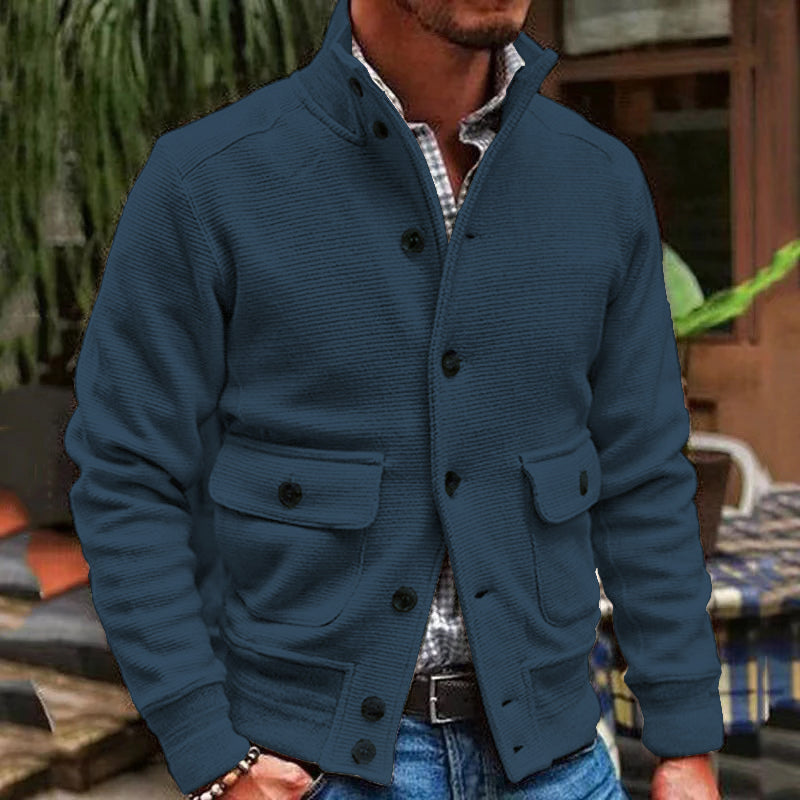 Variant image for Mark | Heren Winterjas van Polyester met Staande Kraag en Enkele Knoopsluiting-37