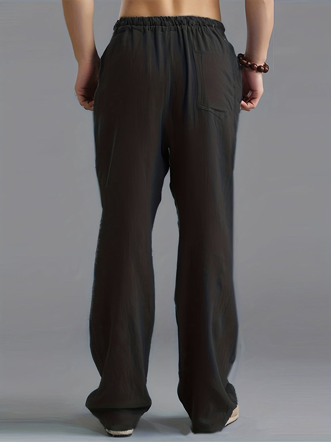 Adrian | Men's Comfortable Linen Pants with Elastic Waistband and Regular Fit-4