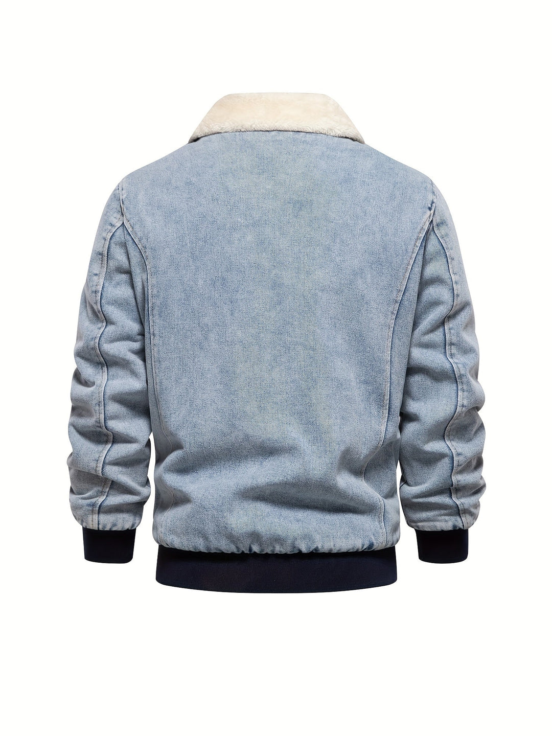 Denim-Fleece-jack voor heren
