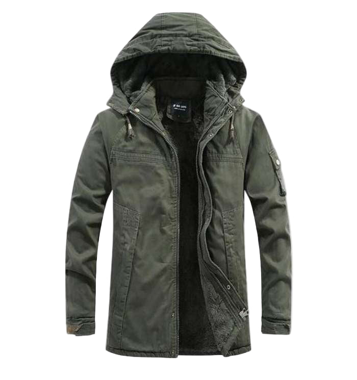 Gabriel | Dikke Cargo Jas met Fleece Voering en Capuchon