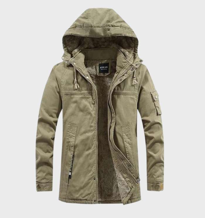 Gabriel | Dikke Cargo Jas met Fleece Voering en Capuchon