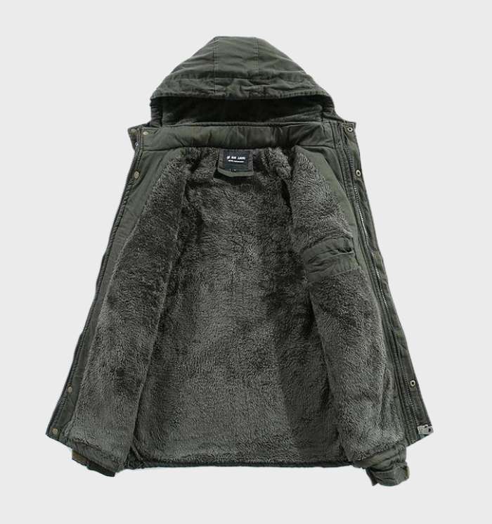 Gabriel | Dikke Cargo Jas met Fleece Voering en Capuchon