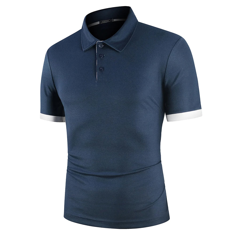 Blauwe Lichtgewicht Heren Polo van James Fashion