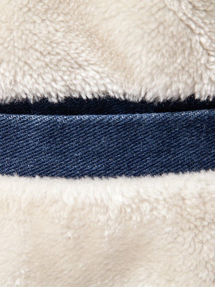 Denim-Fleece-jack voor heren