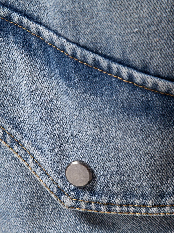 Denim-Fleece-jack voor heren
