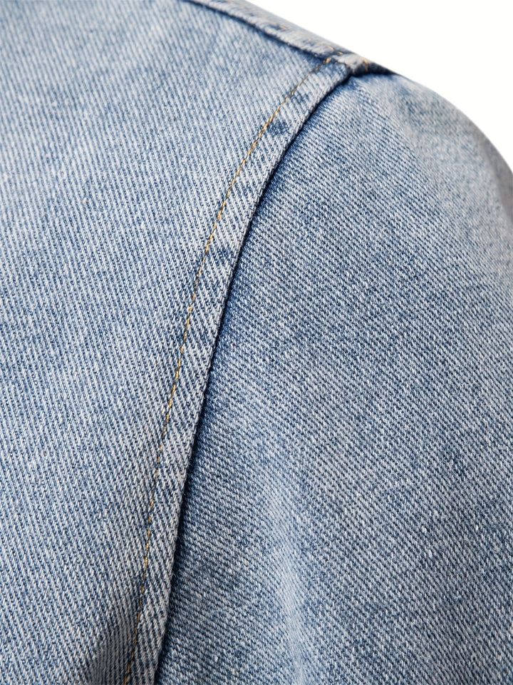 Denim-Fleece-jack voor heren