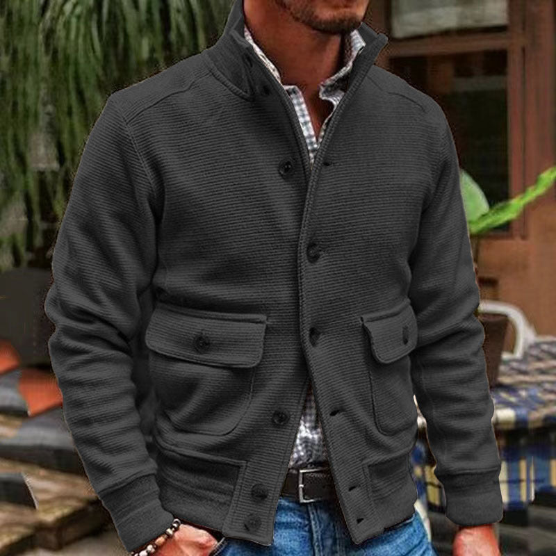 Variant image for Mark | Heren Winterjas van Polyester met Staande Kraag en Enkele Knoopsluiting-31