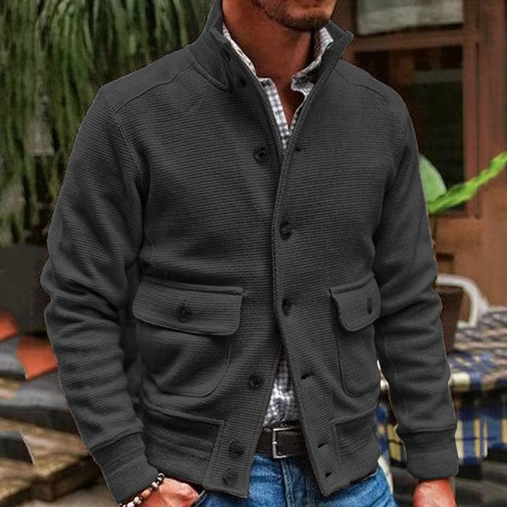 Variant image for Mark | Heren Winterjas van Polyester met Staande Kraag en Enkele Knoopsluiting-31