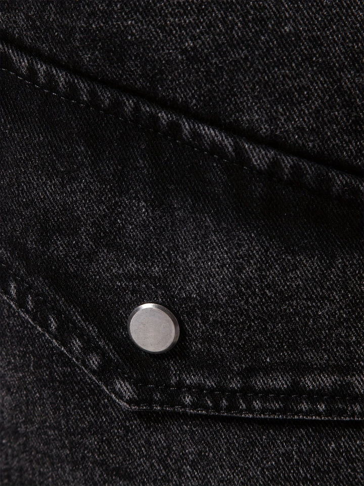 Denim-Fleece-jack voor heren