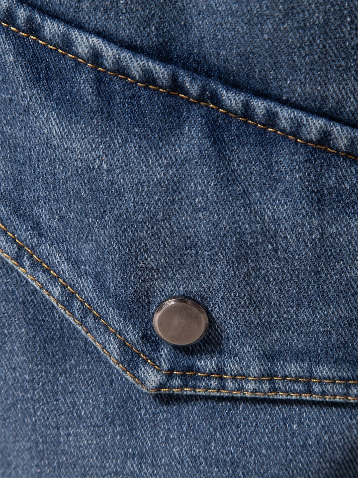 Denim-Fleece-jack voor heren
