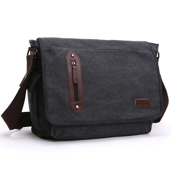 Casual Canvas Schoudertas Dames met Laptopcompartiment en Verstelbare Schouderriem - Duurzaam en Tijdloos Ontwerp