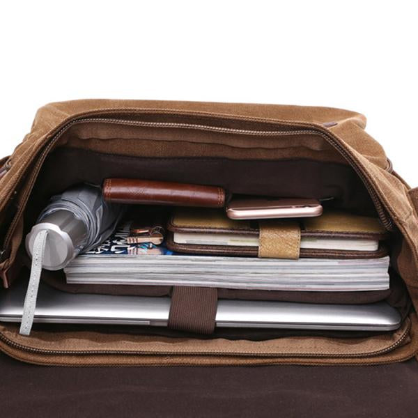 Casual Canvas Schoudertas Dames met Laptopcompartiment en Verstelbare Schouderriem - Duurzaam en Tijdloos Ontwerp
