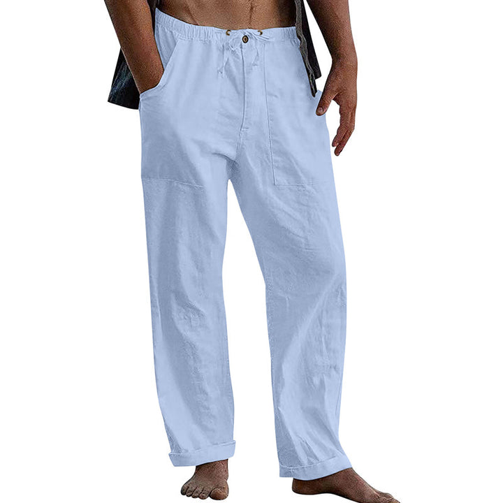 Casual Heren Broek van Katoen-Linnen met Elastische Taille en Relaxte Pasvorm 10