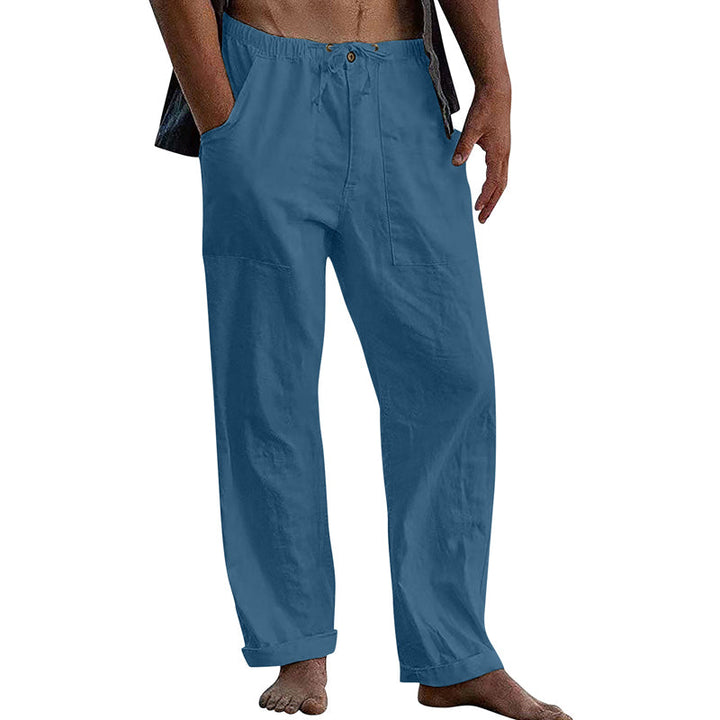 Casual Heren Broek van Katoen-Linnen met Elastische Taille en Relaxte Pasvorm 11