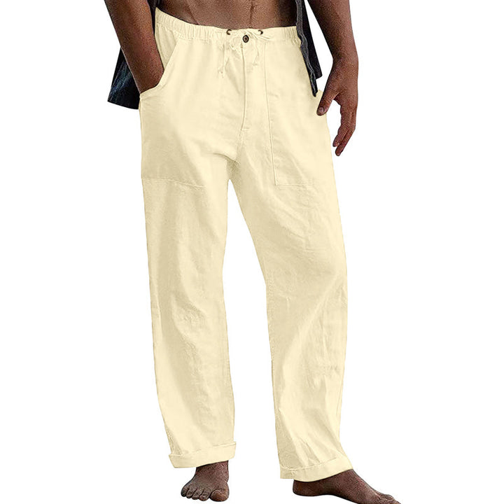 Casual Heren Broek van Katoen-Linnen met Elastische Taille en Relaxte Pasvorm 2