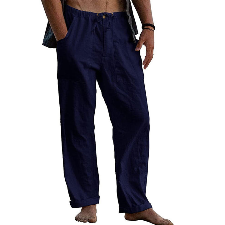 Casual Heren Broek van Katoen-Linnen met Elastische Taille en Relaxte Pasvorm 4