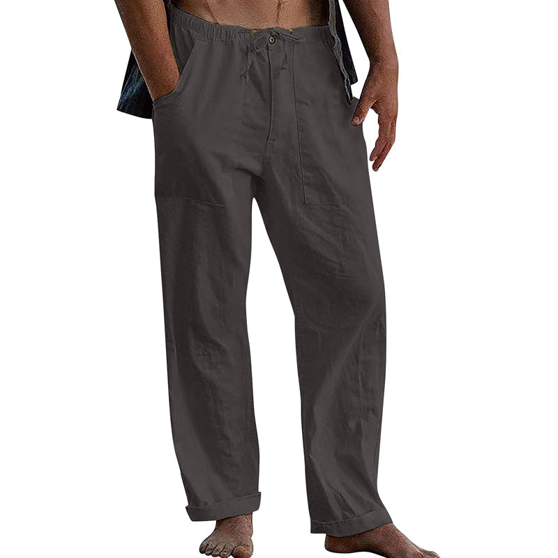 Casual Heren Broek van Katoen-Linnen met Elastische Taille en Relaxte Pasvorm 6