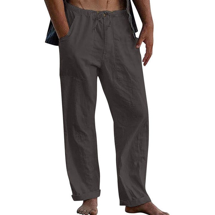 Casual Heren Broek van Katoen-Linnen met Elastische Taille en Relaxte Pasvorm 6