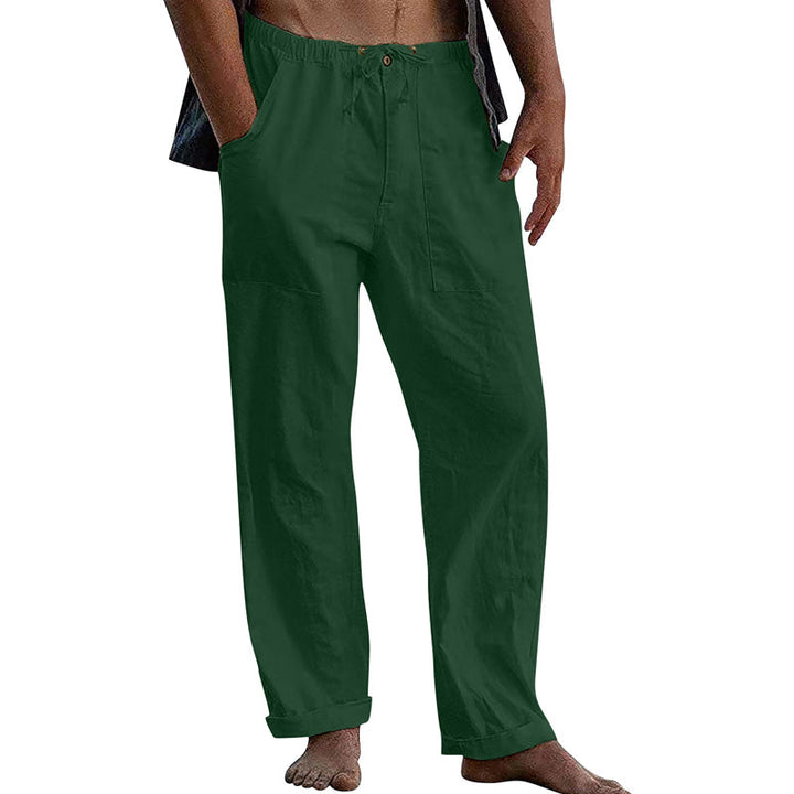 Casual Heren Broek van Katoen-Linnen met Elastische Taille en Relaxte Pasvorm 9