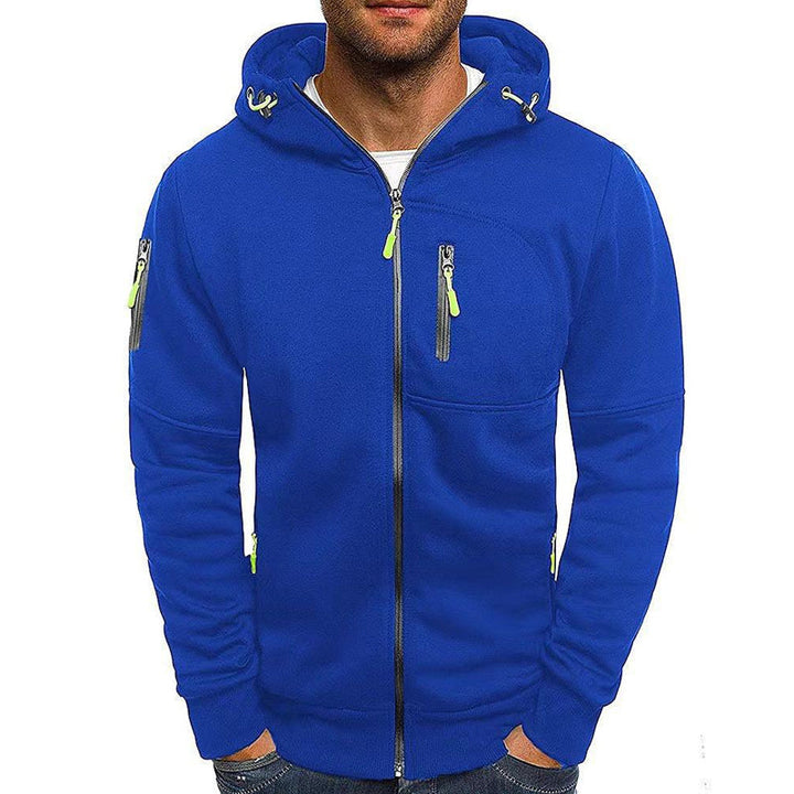 Casual Heren Hoodie met Rits – Slim Fit Katoenmengsel Jack met Capuchon en Zakken, Beschikbaar in Zwart, Marineblauw, Grijs en Olijfgroen 10