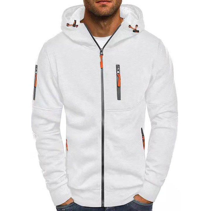 Casual Heren Hoodie met Rits – Slim Fit Katoenmengsel Jack met Capuchon en Zakken, Beschikbaar in Zwart, Marineblauw, Grijs en Olijfgroen 3