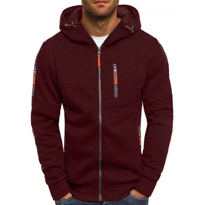 Casual Heren Hoodie met Rits – Slim Fit Katoenmengsel Jack met Capuchon en Zakken, Beschikbaar in Zwart, Marineblauw, Grijs en Olijfgroen 6