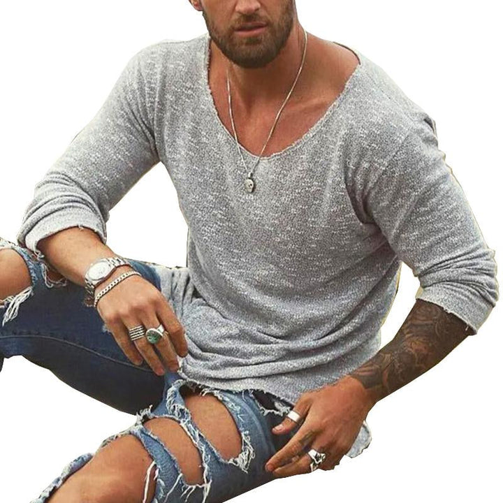 Casual Heren Longsleeve T-Shirt van Ademend Katoenmix – Comfortabele Losse Pasvorm met Ronde Hals