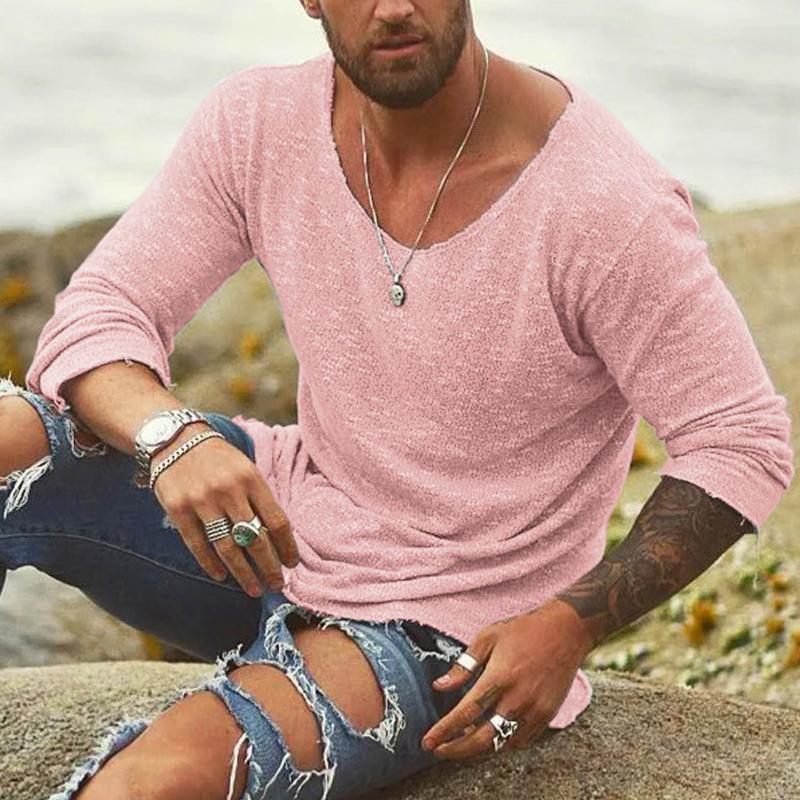 Casual Heren Longsleeve T-Shirt van Ademend Katoenmix – Comfortabele Losse Pasvorm met Ronde Hals