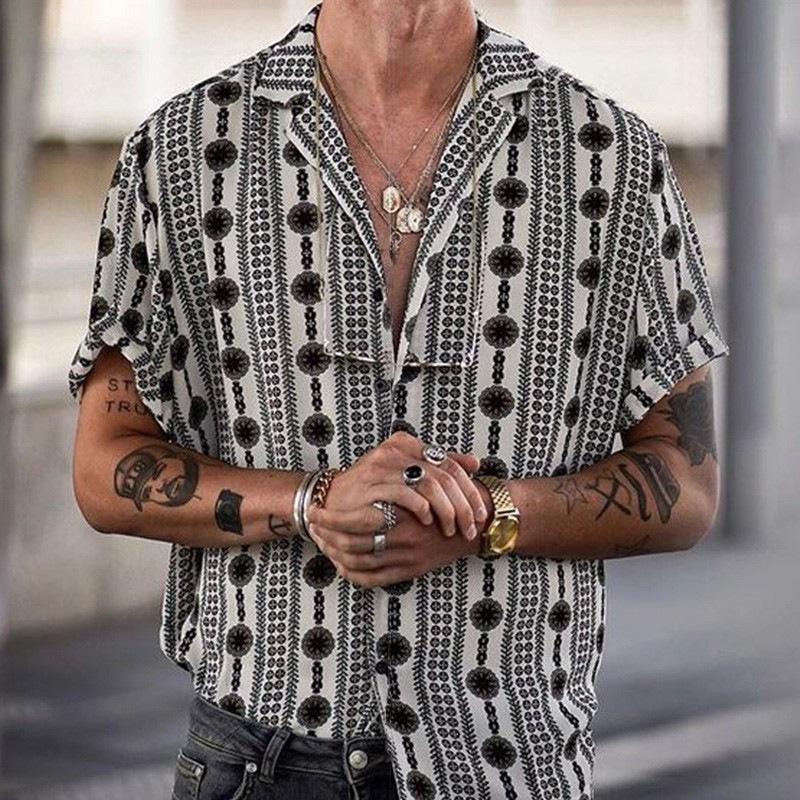 Casual Heren Overhemd met Streepprint en Klassieke Kraag – Ademend en Lichtgewicht Relaxed Fit Overhemd voor Lente/Zomer