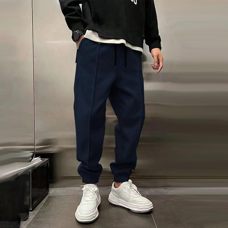 Comfortabele Losse Sportbroek voor Heren van Warm Polyester met Elastische Taille en Functionele Zakken 10