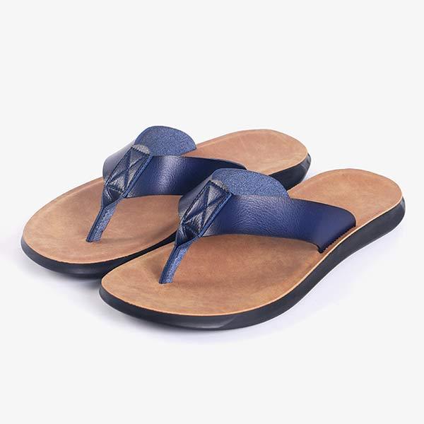 Comfortabele leren flip-flops voor mannen met ronde neus en flexibele zool 1
