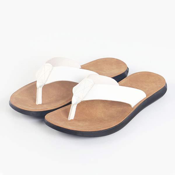 Comfortabele leren flip-flops voor mannen met ronde neus en flexibele zool 2