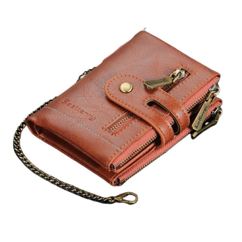 Compacte Retro Herenportemonnee met Dubbele Rits en Meerdere Kaartsleuven 5