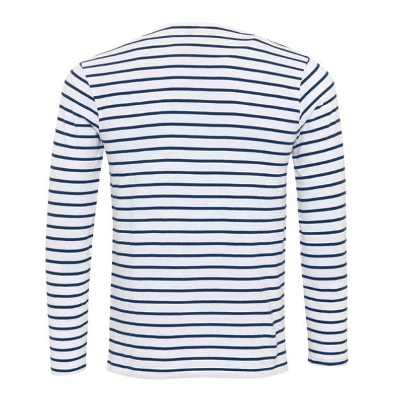 Gestreept Heren T-shirt met Lange Mouwen en Henley Kraag - Ademend Katoenmix Casual Shirt