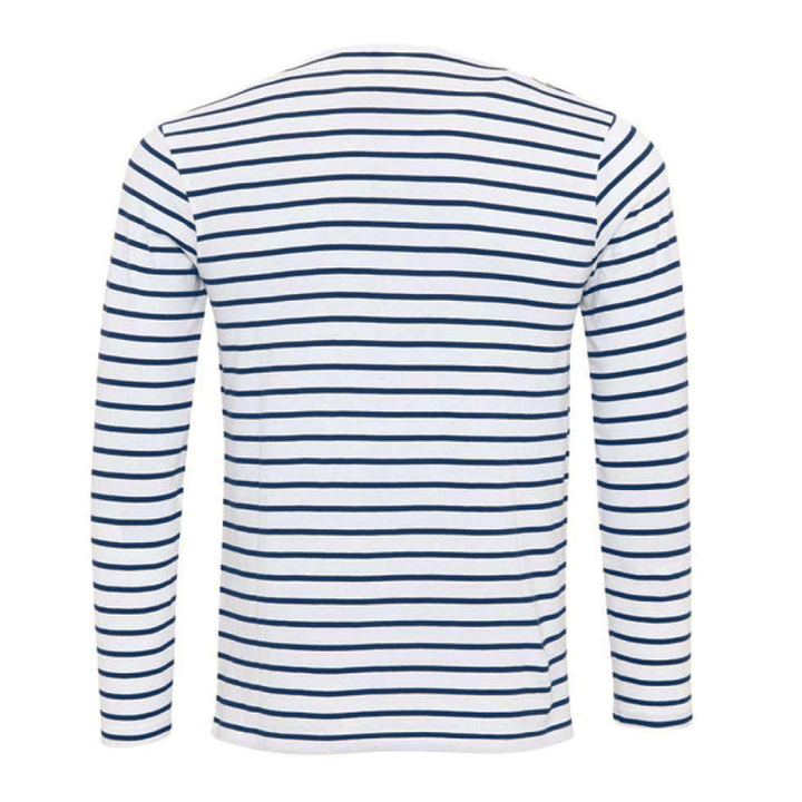 Gestreept Heren T-shirt met Lange Mouwen en Henley Kraag - Ademend Katoenmix Casual Shirt
