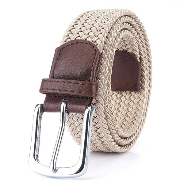 Geweven Elastische Casual Riem voor Mannen met Nickel Alloy Gesp en Elegante Stijl 0