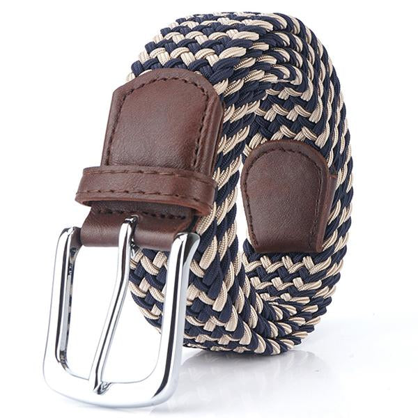 Geweven Elastische Casual Riem voor Mannen met Nickel Alloy Gesp en Elegante Stijl 9