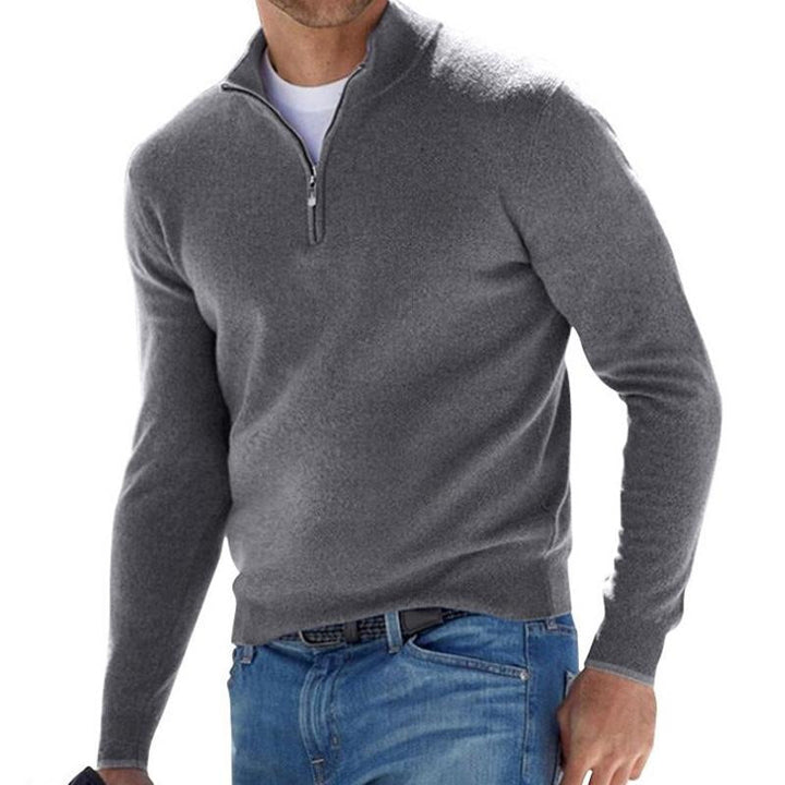 Heren Coltrui Effen Kleur Zip Pullover Sweater – Comfortabele en Stijlvolle Truien voor Elke Gelegenheid