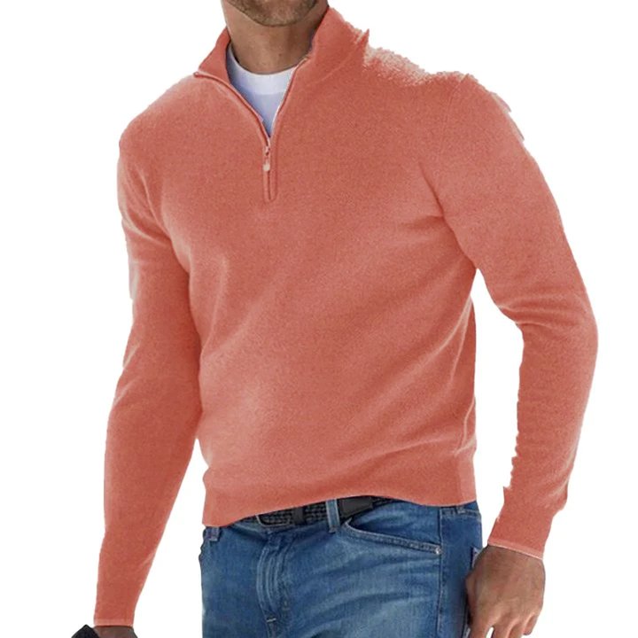 Heren Coltrui Effen Kleur Zip Pullover Sweater – Comfortabele en Stijlvolle Truien voor Elke Gelegenheid