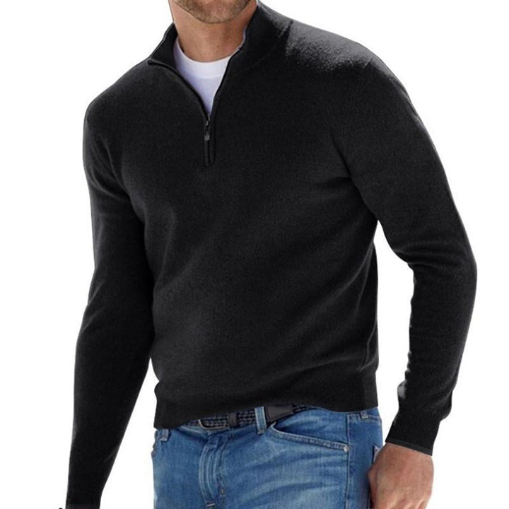 Heren Coltrui Effen Kleur Zip Pullover Sweater – Comfortabele en Stijlvolle Truien voor Elke Gelegenheid