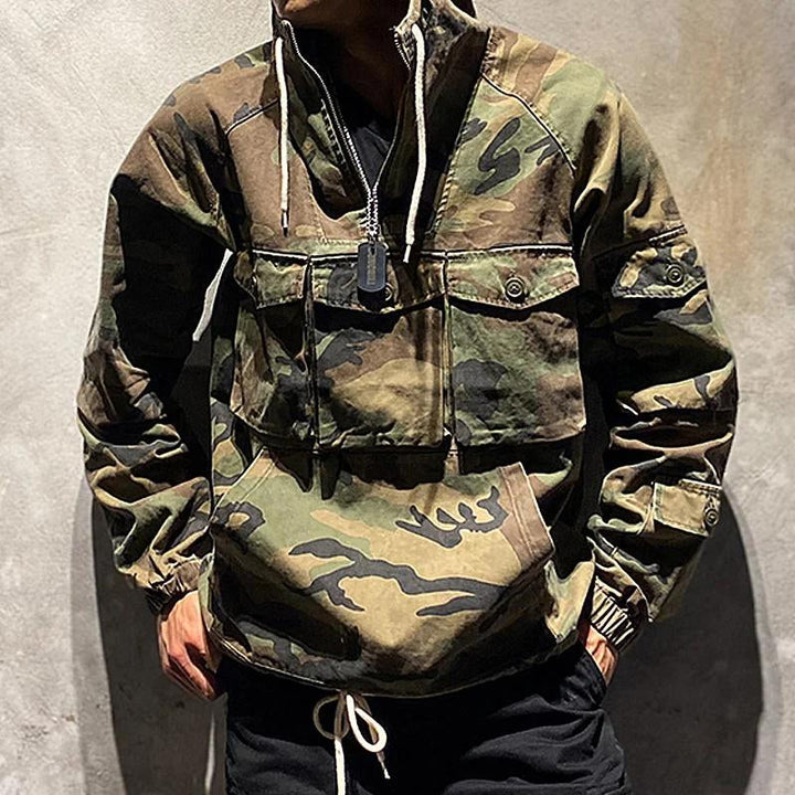 Heren Hoodie Multi-Pocket Camo Pullover, Comfortabele en Duurzame Trui voor Buitenactiviteiten, Lange Mouwen