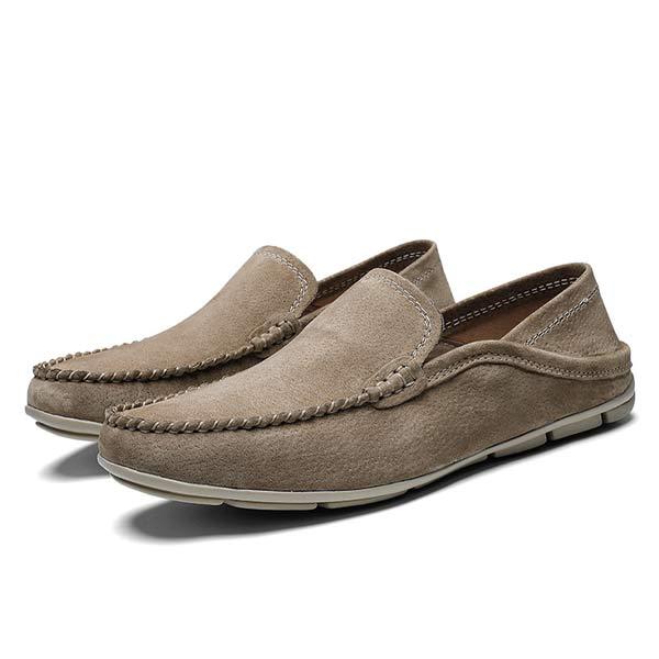Heren Loafers Zwart Suede met Flexibele Rubberen Zool en Inklapbare Hielpad 0