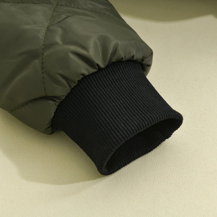 Heren Winterjas met Opstaande Kraag en Thermische Isolatie – Gewatteerde Jas voor Koude Dagen