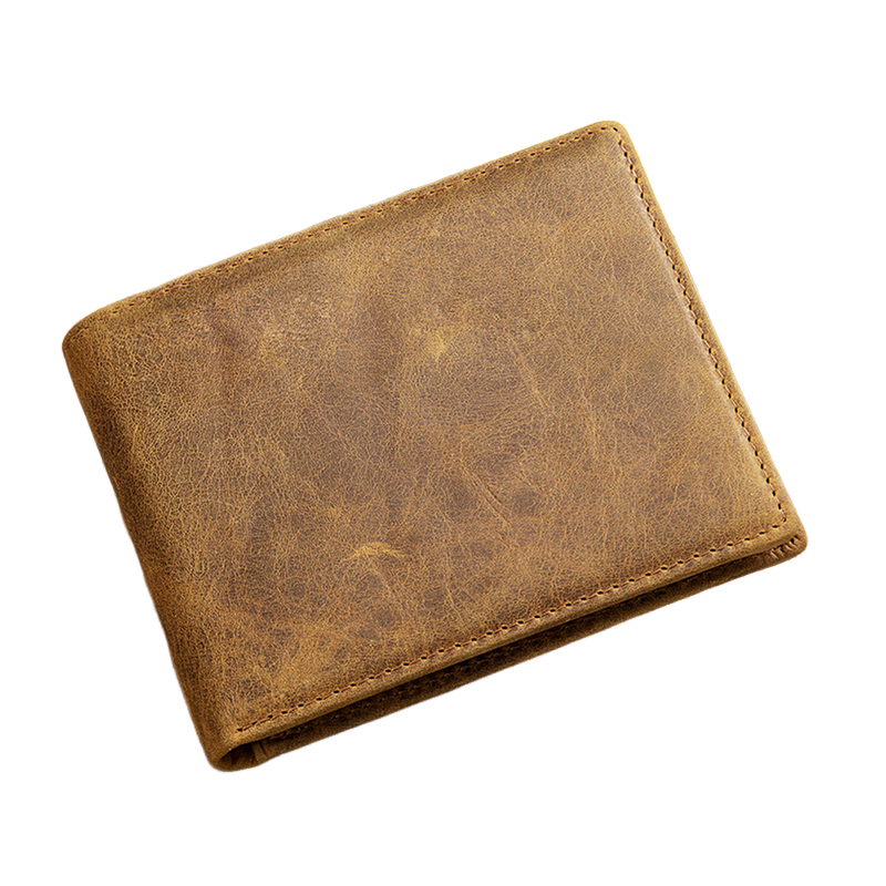Korte Bi-Fold Portemonnee Heren van Toplaag Kalfsleer met Vintage Uiterlijk 2