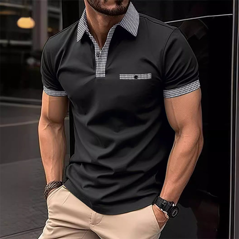 Korte Mouwen Kleurblok Polo Shirt Heren van Ademend Materiaal voor Casual en Sportief Gebruik 5