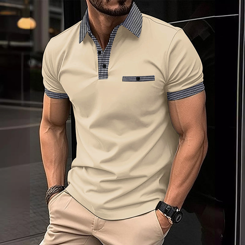 Korte Mouwen Kleurblok Polo Shirt Heren van Ademend Materiaal voor Casual en Sportief Gebruik 7