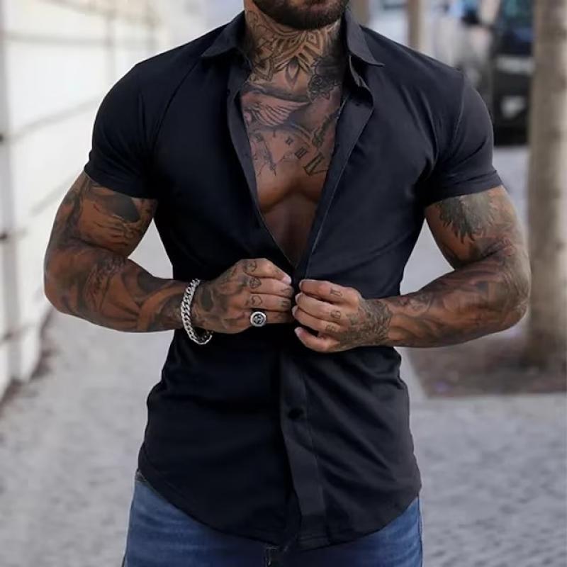 Korte Mouwen Sportshirt voor Mannen met Kraag – Ademend en Comfortabel Fitness Shirt in Diverse Kleuren