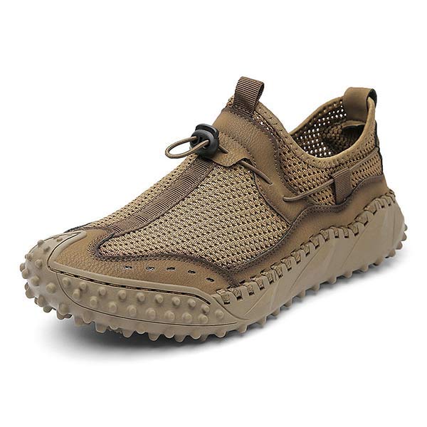 Lichtgewicht Ademend Wandelschoenen Heren met Bungee Sluiting en Non-Slip Zool 0