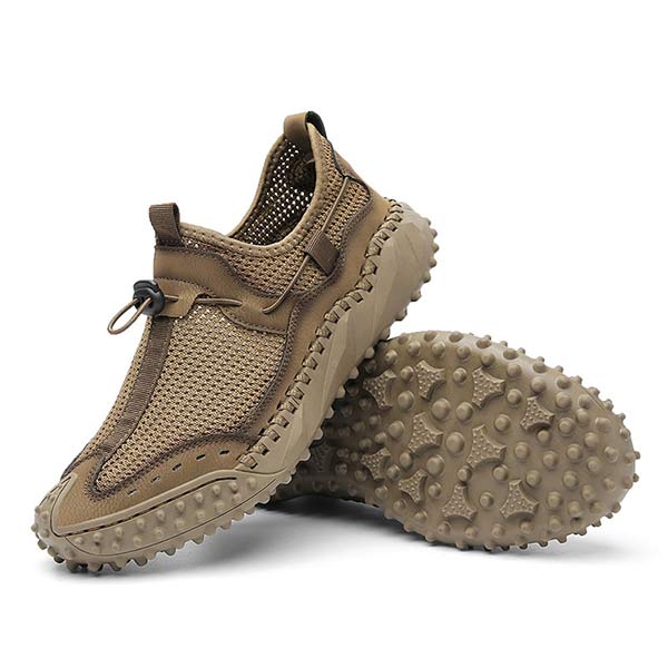 Lichtgewicht Ademend Wandelschoenen Heren met Bungee Sluiting en Non-Slip Zool 2
